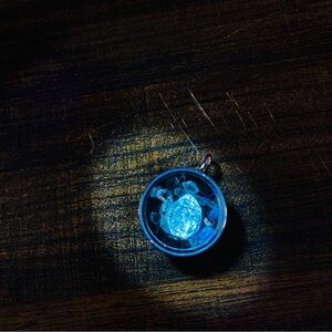 Pendant with Genuine Enhydro Herkimer Quartz Crystal and Natural Opal Accent